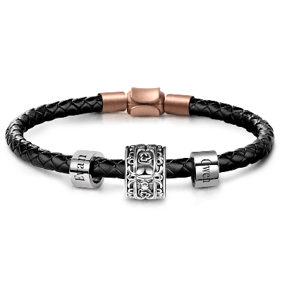 Skull Rose & Customized Charms Bracelet