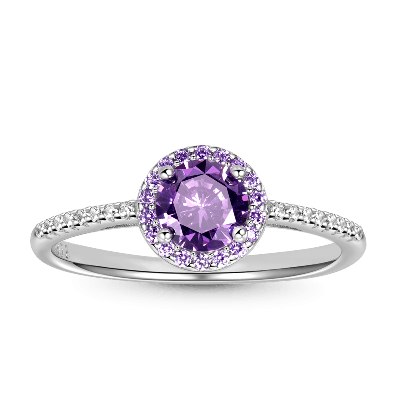 Purple Round-cut Ring