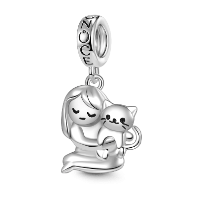 Girl & Cat Pendant