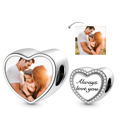 Family Heart Photo Charm