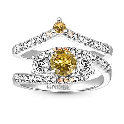 Round-cut Wishbone Stackable Ring