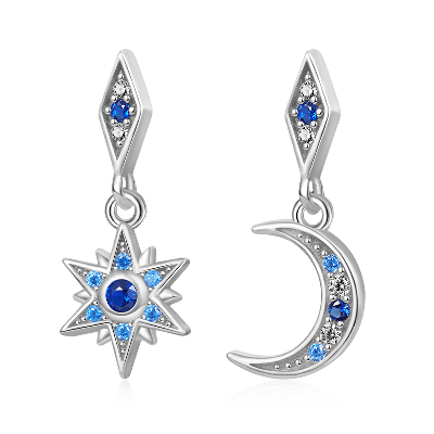 Moon Star Dangle Earrings