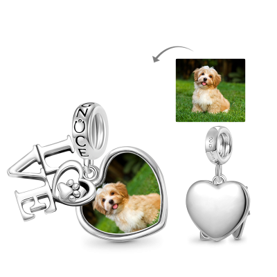 Pet Lover Paw Photo Pendant