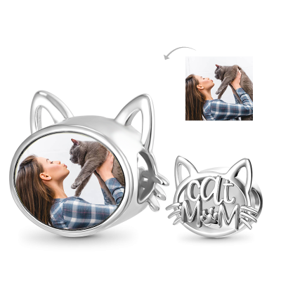 Cat Mom Photo Charm