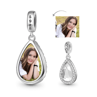 Pear-cut Photo Pendant