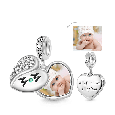 Wing Heart Photo Pendant