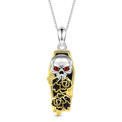 Skull in Coffin Necklace