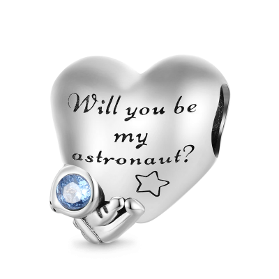 Astronaut Heart Charm
