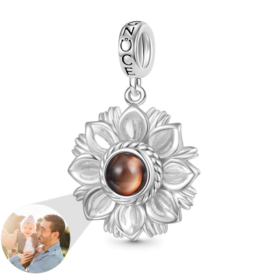 Projection Sunflower Photo Pendant