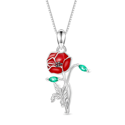 Red Poppy Necklace