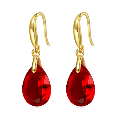 Pear-shape Birthstone Dangle Earrings