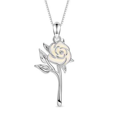 White Rose Necklace