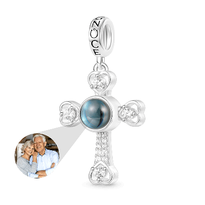 Projection Cross Photo Pendant