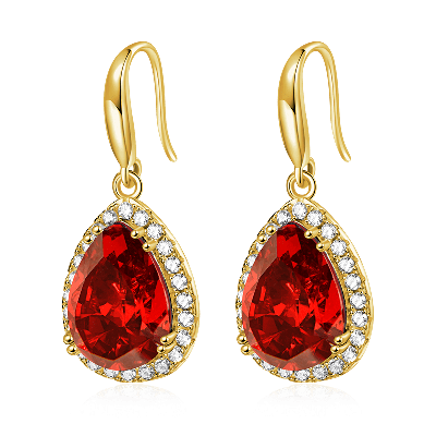 Pear-shape Birthstone Dangle Earrings