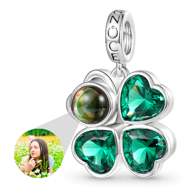 Projection Four Leaf Clover Photo Pendant
