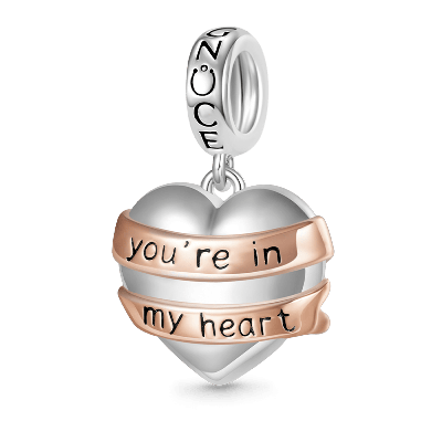 Engravable Heart Ribbon Pendant