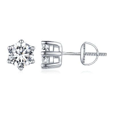 Six-Claw Zirconium Earrings