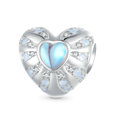 Moonstone Heart Charm