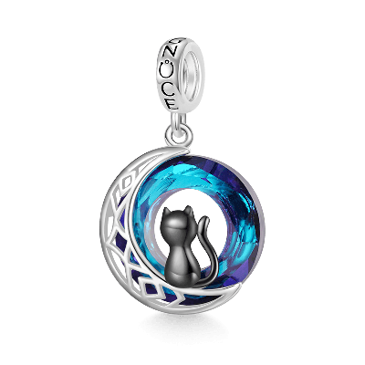 Cat on Moon Pendant