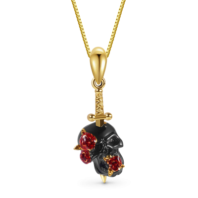 Rose Skull Necklace