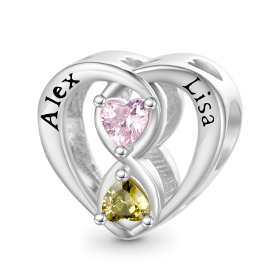 Infinite Love Engravable Birthstone Charm
