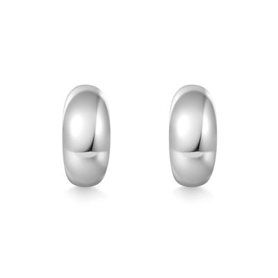 Dome Crescent Stud Earrings