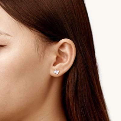 Leaf-shaped Stud Earrings