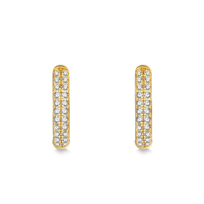 Pave Circle Stud Earrings