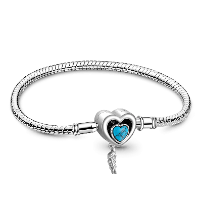 Heart Lock Feather Bracelet
