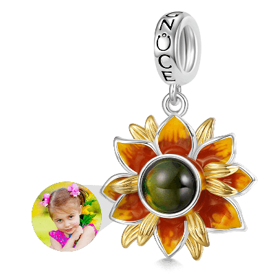 Projection Sunflower Photo Pendant