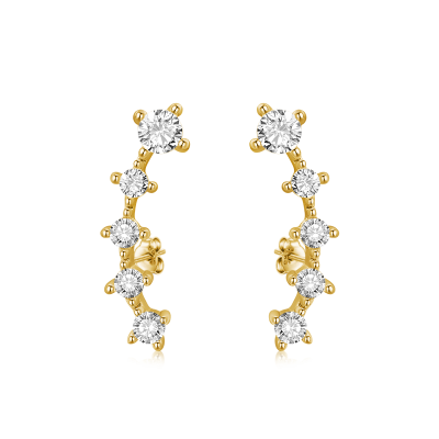 Cubic Zirconia Ear Crawlers Earrings