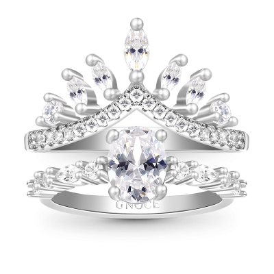 Egg Shape Cut Stackable Ring