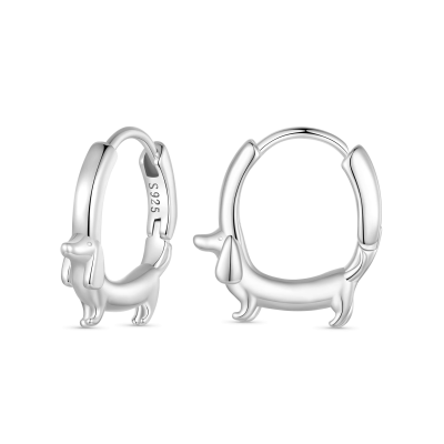 Dachshund Dog Hoop Earrings