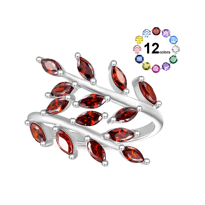 Birthstone Delicate Vines Ring