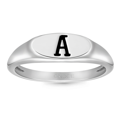 Letter Silver Ring
