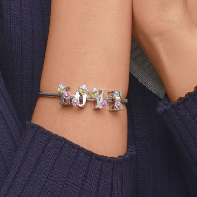 Letter Flower Personalized Charm