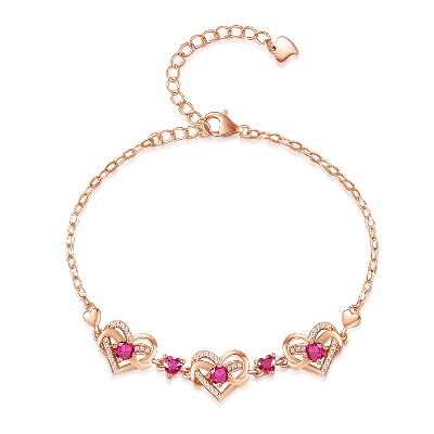 Heart Birthstone Bracelet