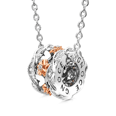Flower Butterfly Pendant Necklace