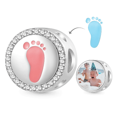 Baby Footprint Photo Charm