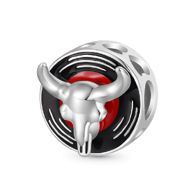 Cattle Skull Record Charm