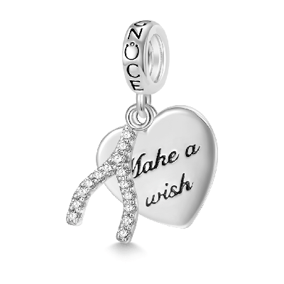 Heart Wishbone Charm