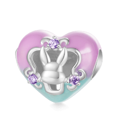 Easter Bunny Heart Charm