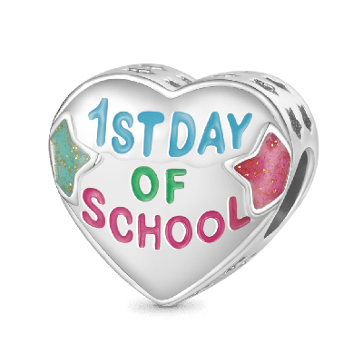 Back to School Heart Charm