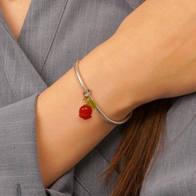 Chalcedony Red Rose Pendant