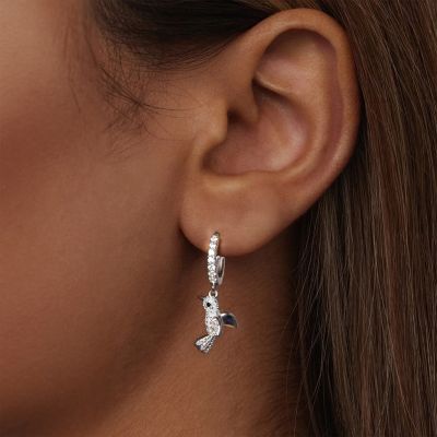 Diamond-encrusted Bird Earrings