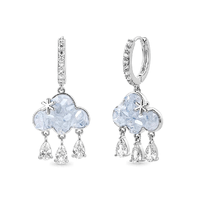 Cloud Tassel Stud Earrings