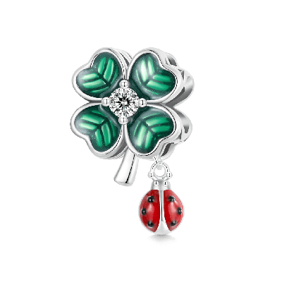 Four Leaf Clover Ladybug Charm