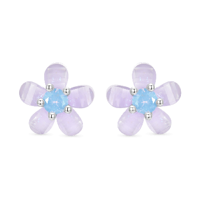 Purple Flower Stud Earrings