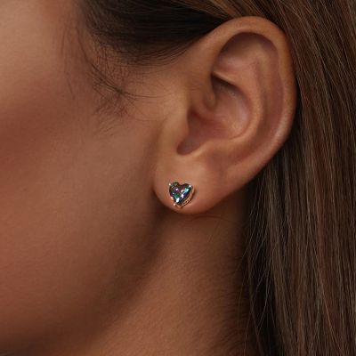 Vintage Heart Stud Earrings