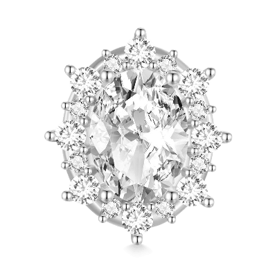 Shining Oval Cut Zircon Charm